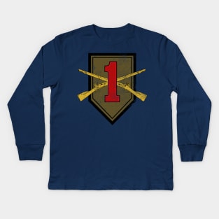 1st Infantry Division (distressed) Kids Long Sleeve T-Shirt